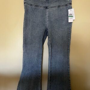DKNY Blue Flare Wide Leg Jeans with Elastic Waistband